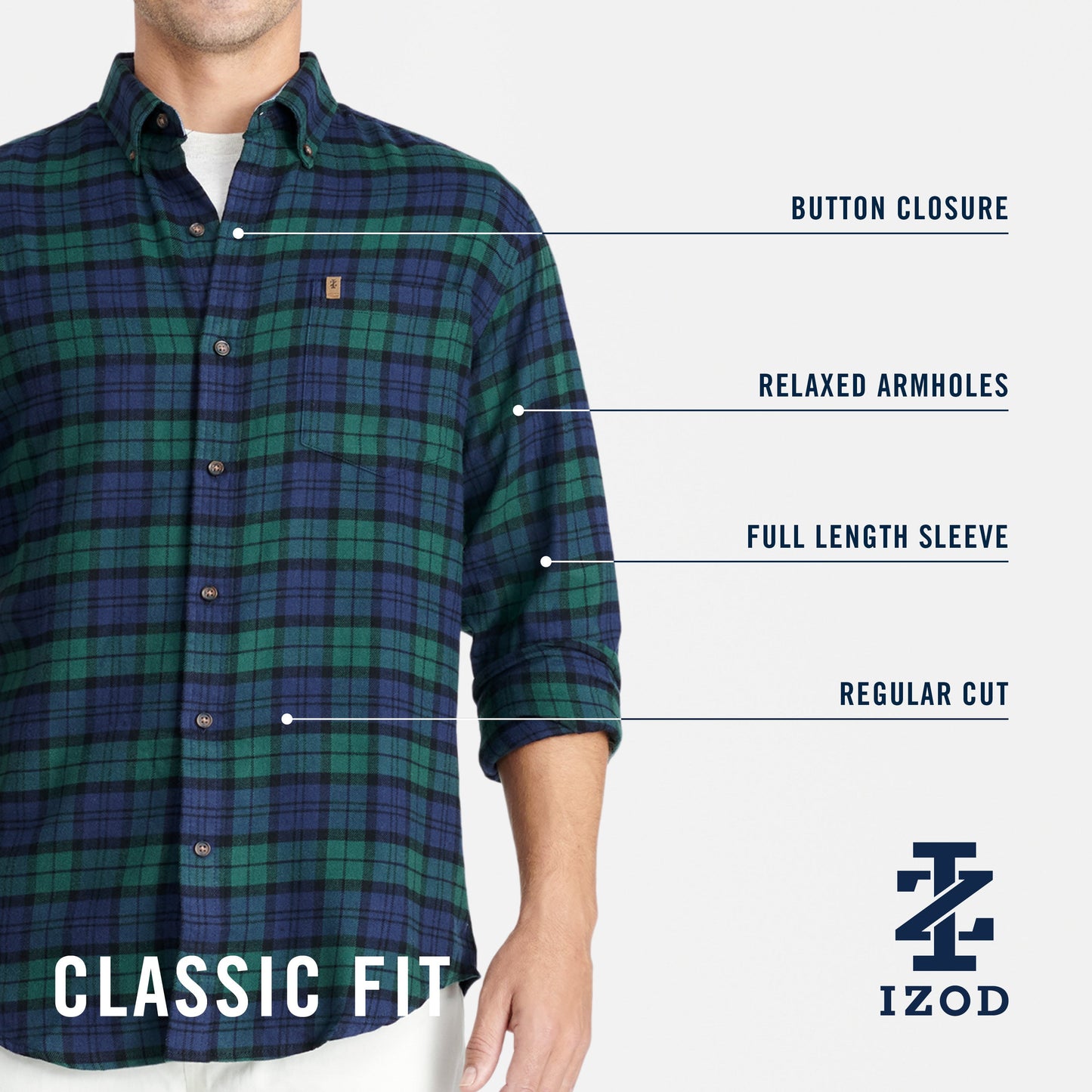 Izod Stratton Flannel Long Sleeve Button Down Shirt - Sundried Tomato