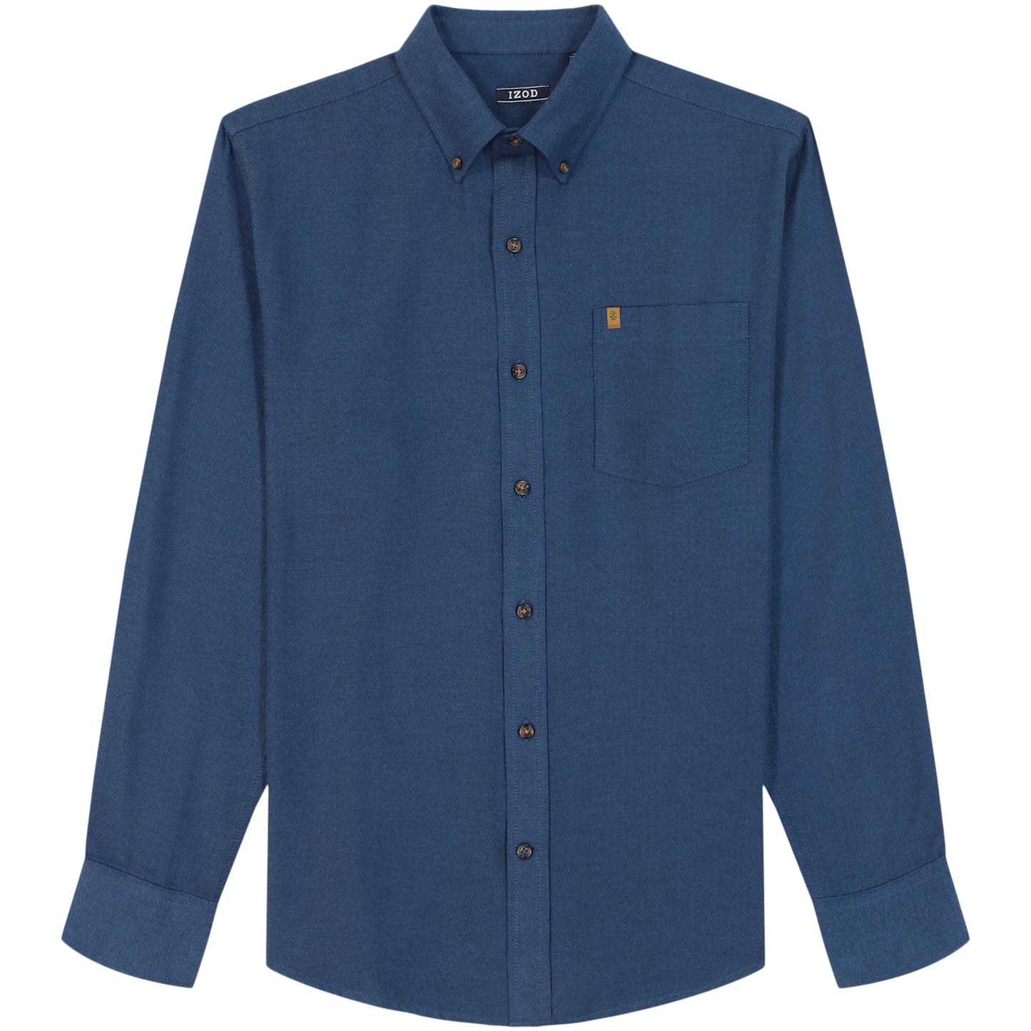 Izod Stratton Flannel Long Sleeve Button Down Shirt - True Navy