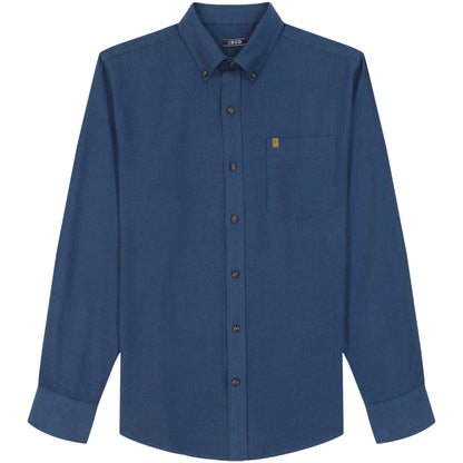 Izod Stratton Flannel Long Sleeve Button Down Shirt - True Navy