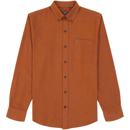 Izod Stratton Flannel Long Sleeve Button Down Shirt - Bombay Brown