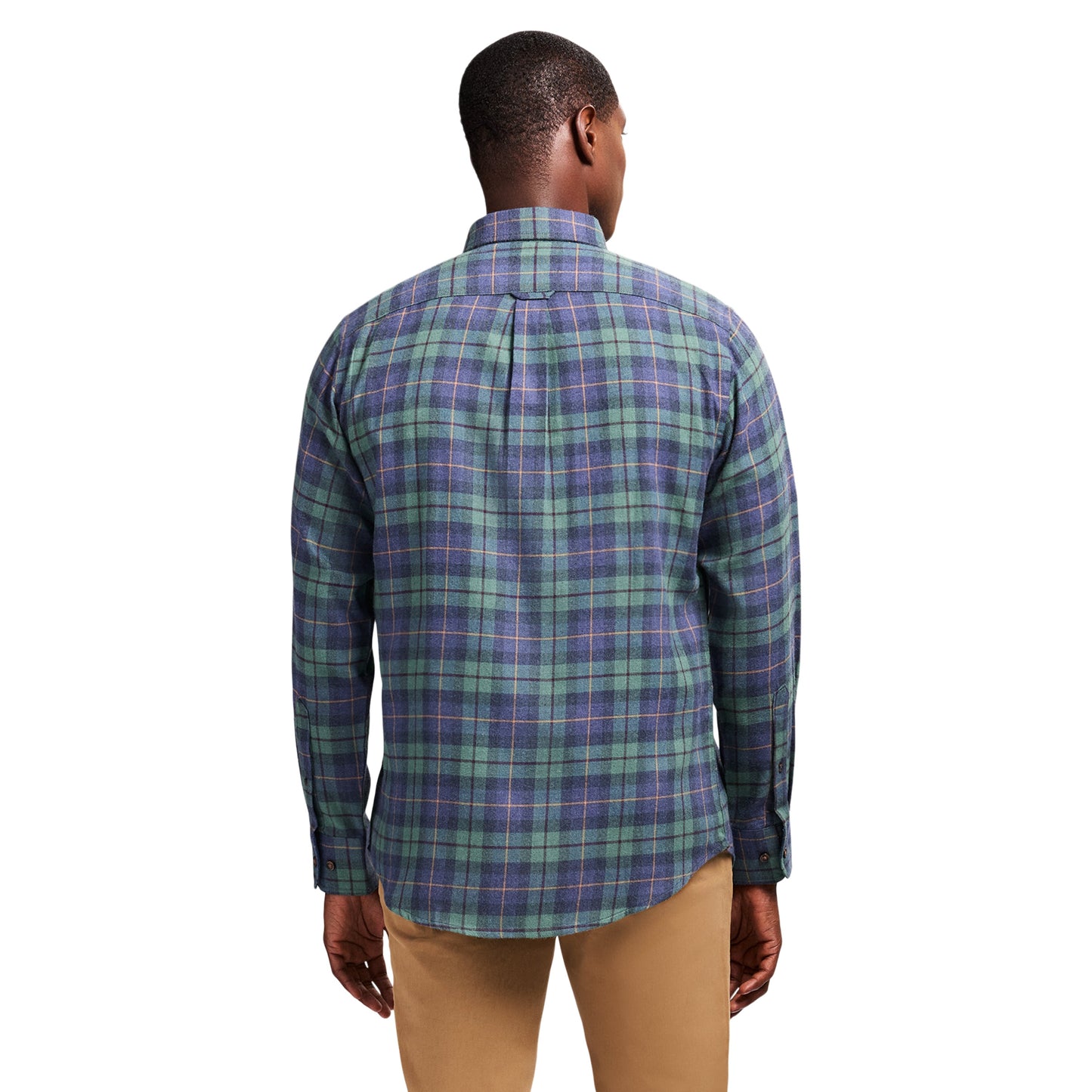 Izod Stratton Flannel Long Sleeve Button Down Shirt - Medieval Blue
