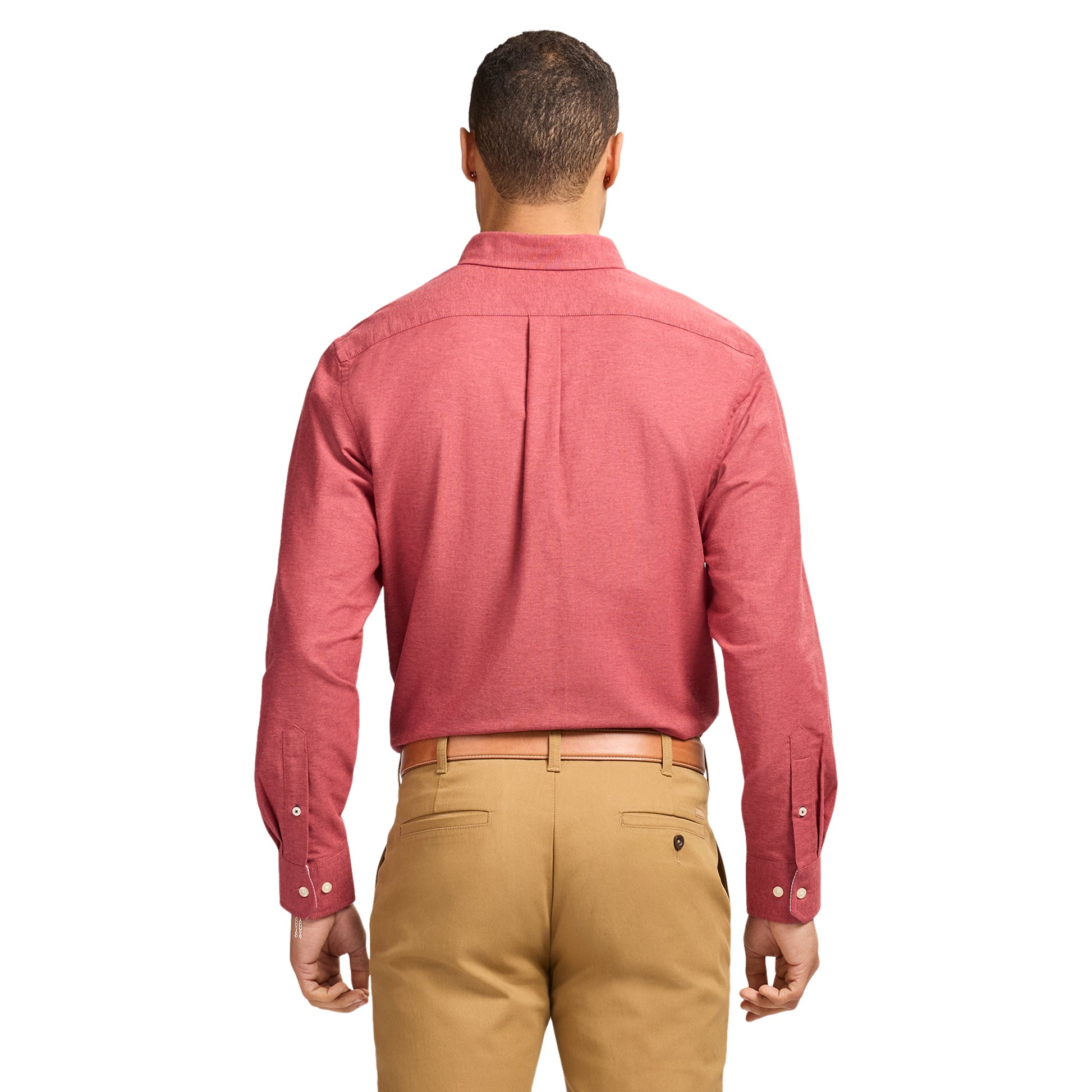 Izod Oxford Long Sleeve Button Down Shirt - Velvet Maroon