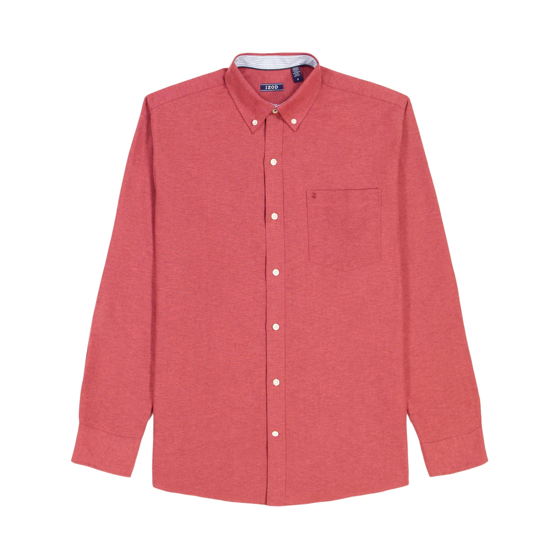 Izod Oxford Long Sleeve Button Down Shirt - Velvet Maroon