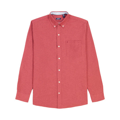 Izod Oxford Long Sleeve Button Down Shirt - Velvet Maroon