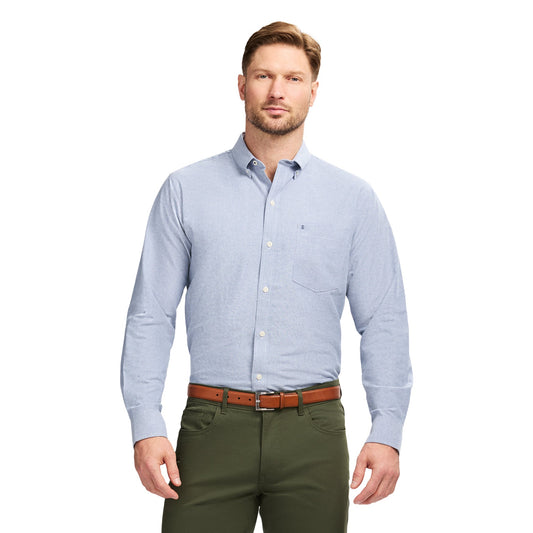 Izod Oxford Long Sleeve Button Down Shirt - Th Cobalt
