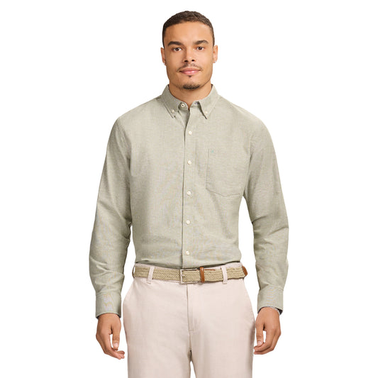Izod Oxford Long Sleeve Button Down Shirt - Thyme