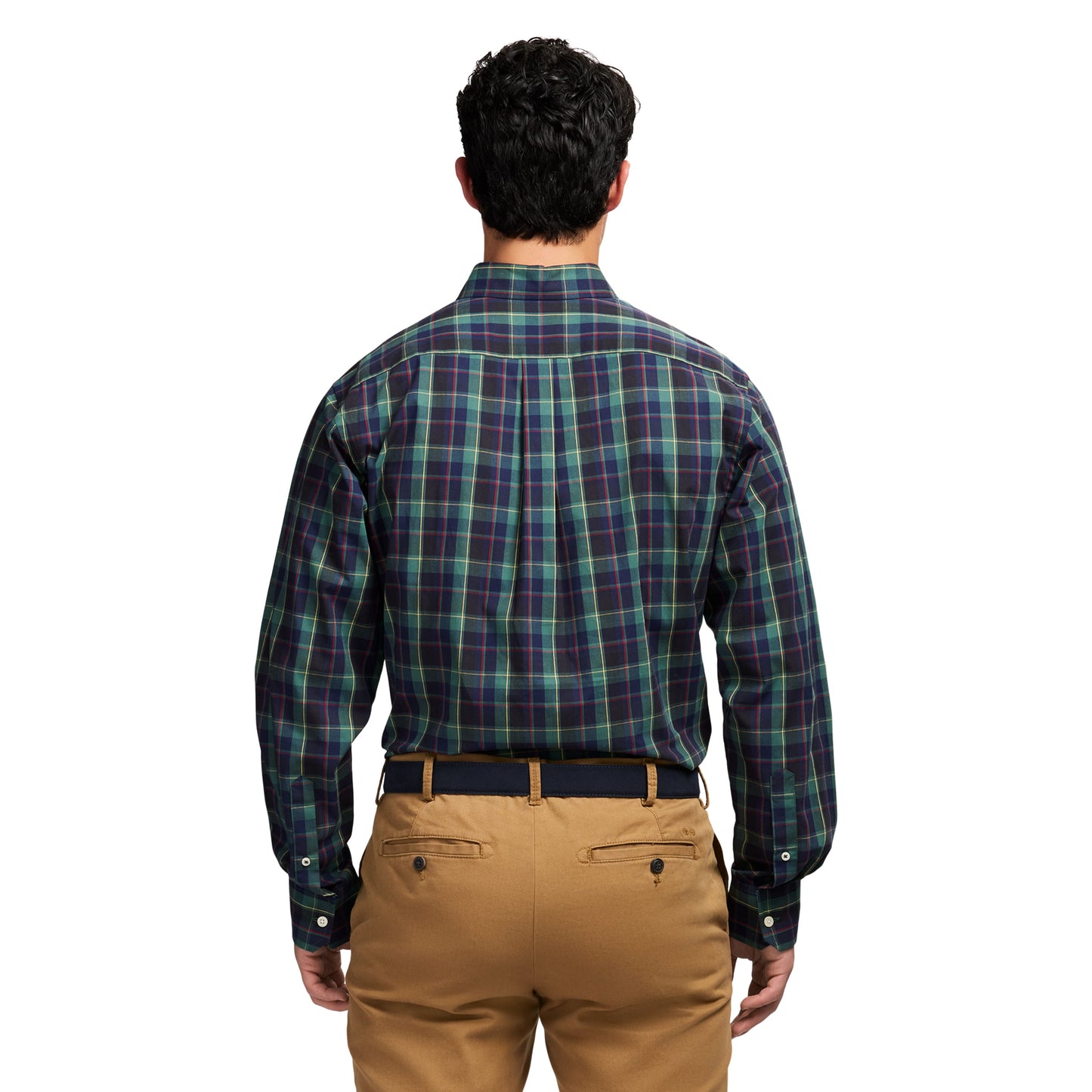 Izod Holiday Tartan Long Sleeve Button Down Shirt - Trekking Green