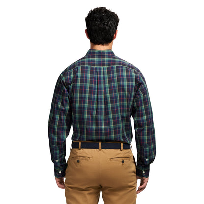 Izod Holiday Tartan Long Sleeve Button Down Shirt - Trekking Green