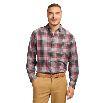 Izod Stratton Flannel Long Sleeve Button Down Shirt - Night Owl