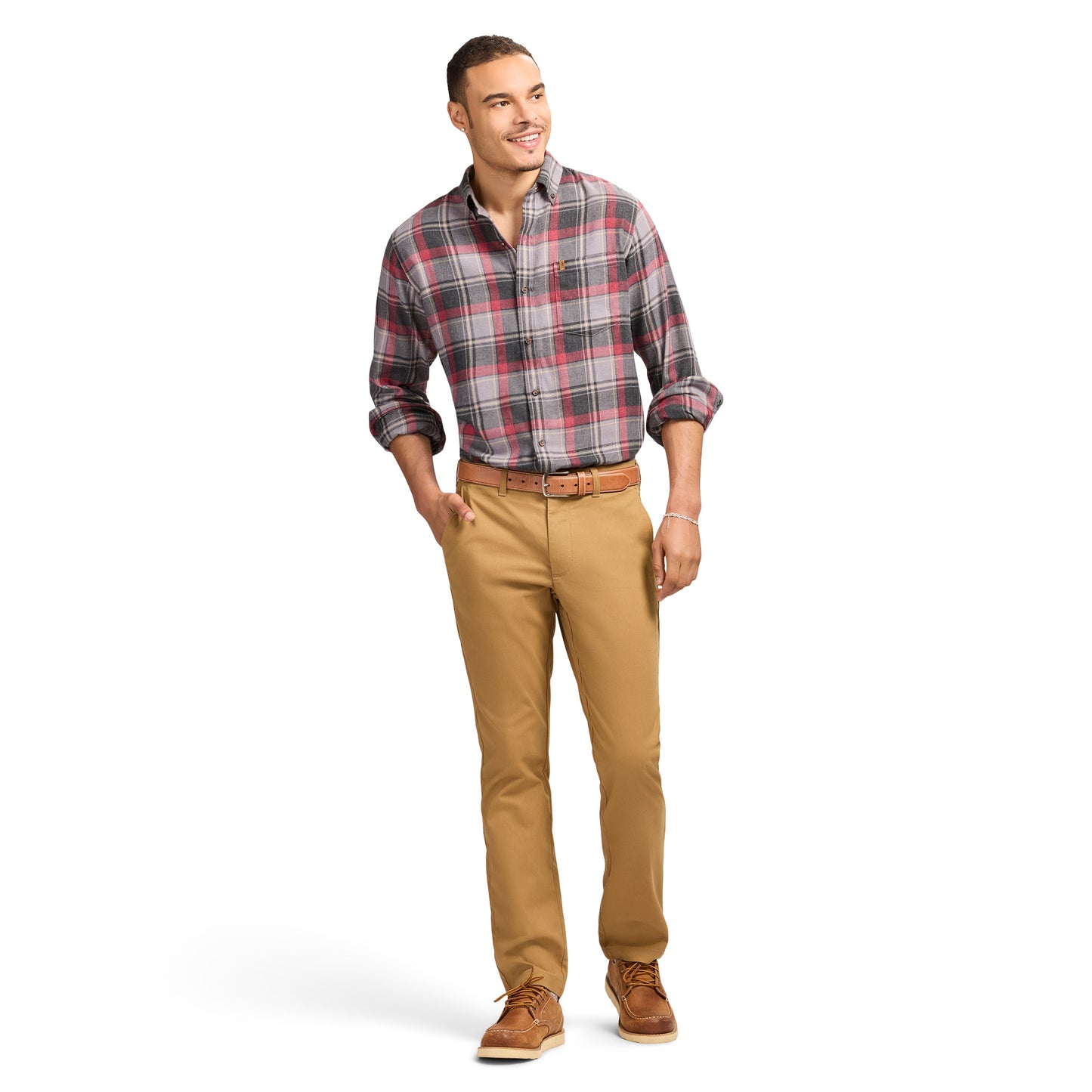 Izod Stratton Flannel Long Sleeve Button Down Shirt - Night Owl