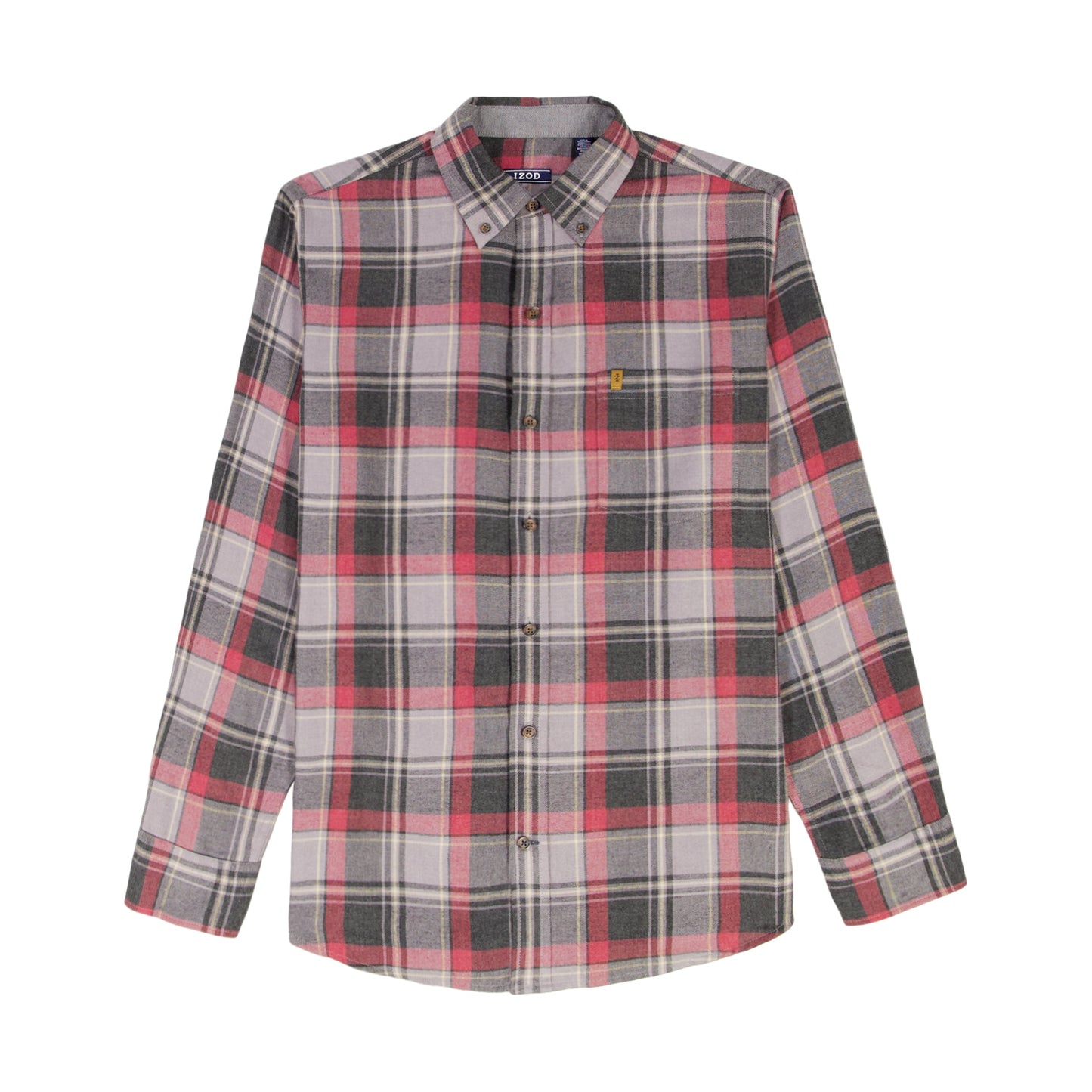 Izod Stratton Flannel Long Sleeve Button Down Shirt - Night Owl