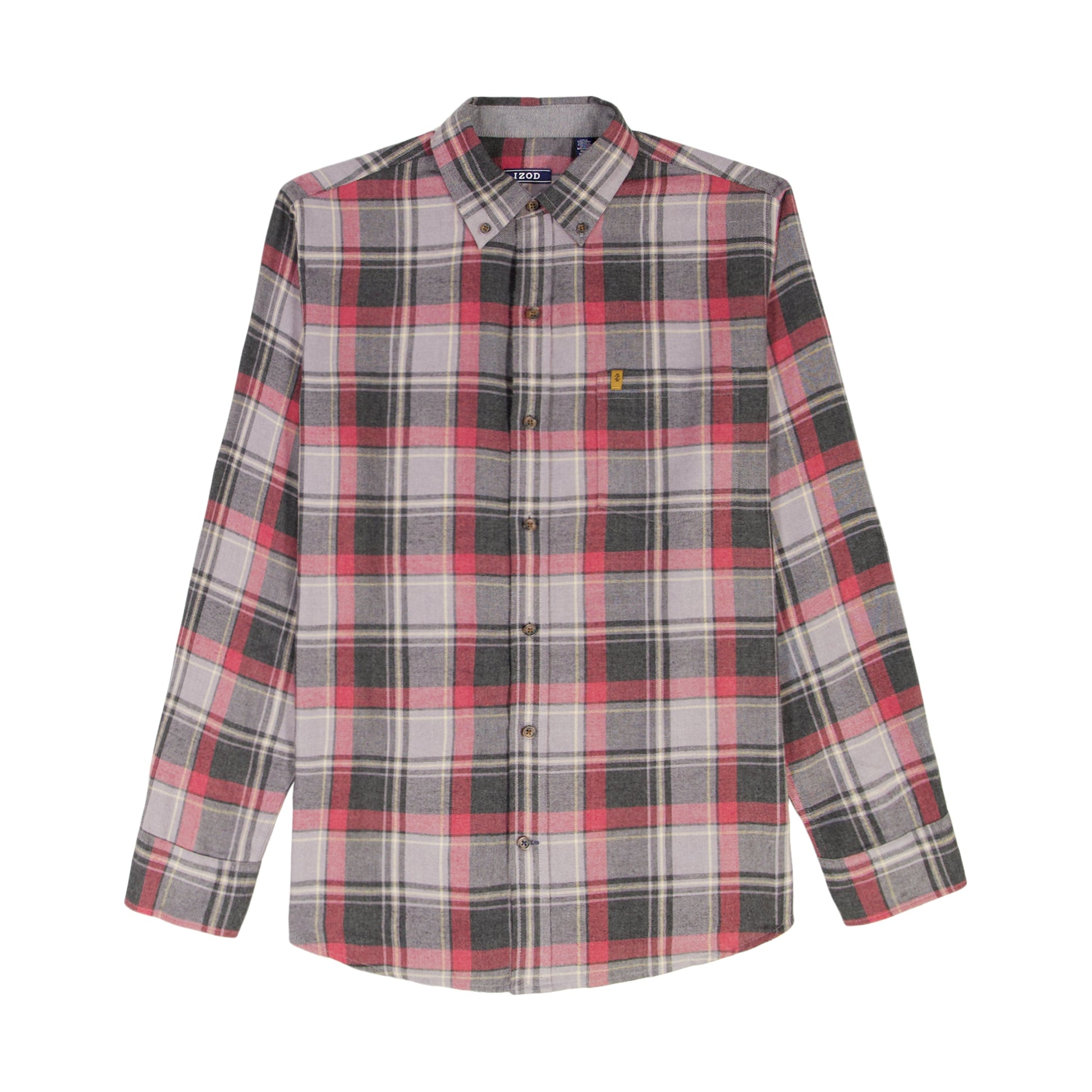 Izod Stratton Flannel Long Sleeve Button Down Shirt - Night Owl