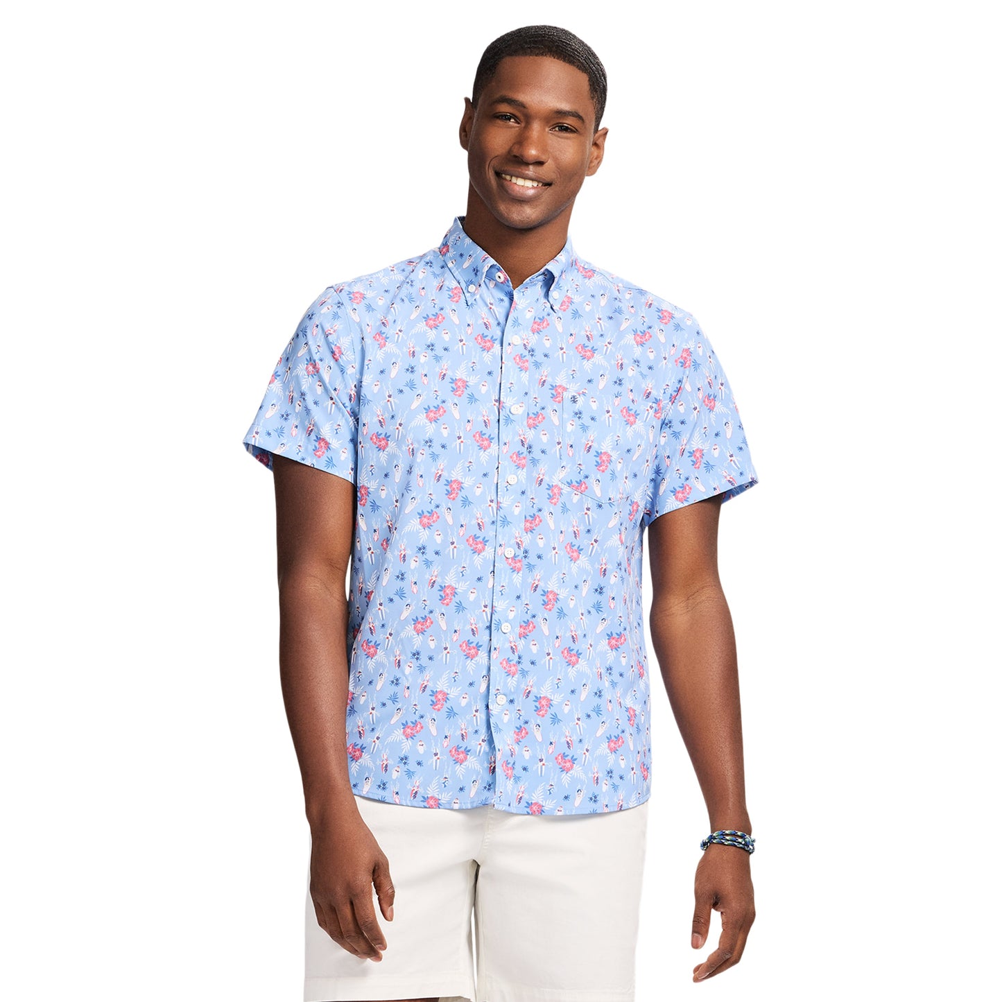 Izod Breeze Short Sleeve Button Down  - Della Robbia Blue