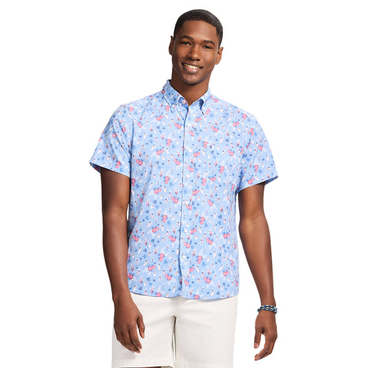Izod Breeze Short Sleeve Button Down  - Della Robbia Blue