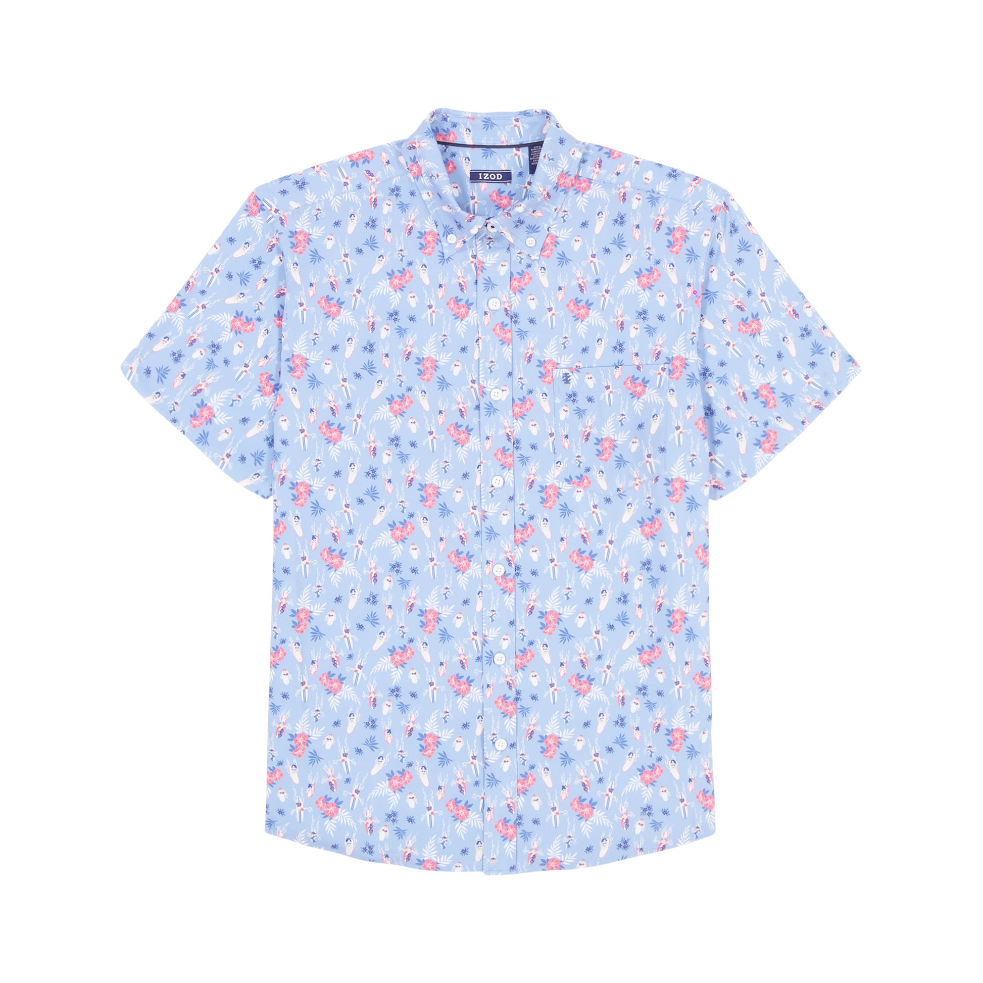 Izod Breeze Short Sleeve Button Down  - Della Robbia Blue