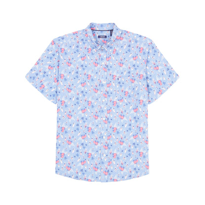 Izod Breeze Short Sleeve Button Down  - Della Robbia Blue
