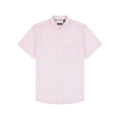 Izod Breeze Short Sleeve Printed Button Down Shirt - Prism Pink