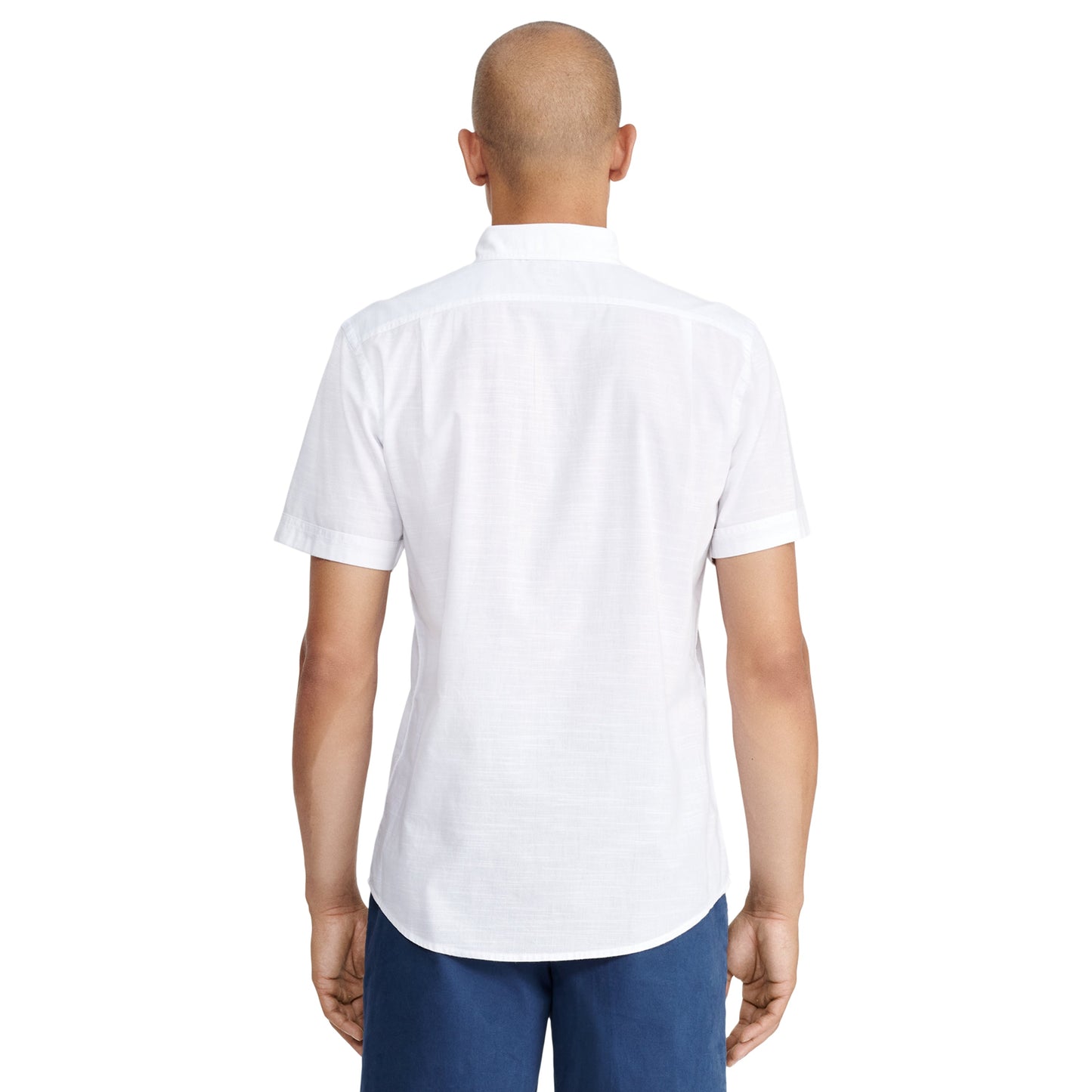 Izod Dockside Solid Chambray Short Sleeve Button Down Shirt - Bright White