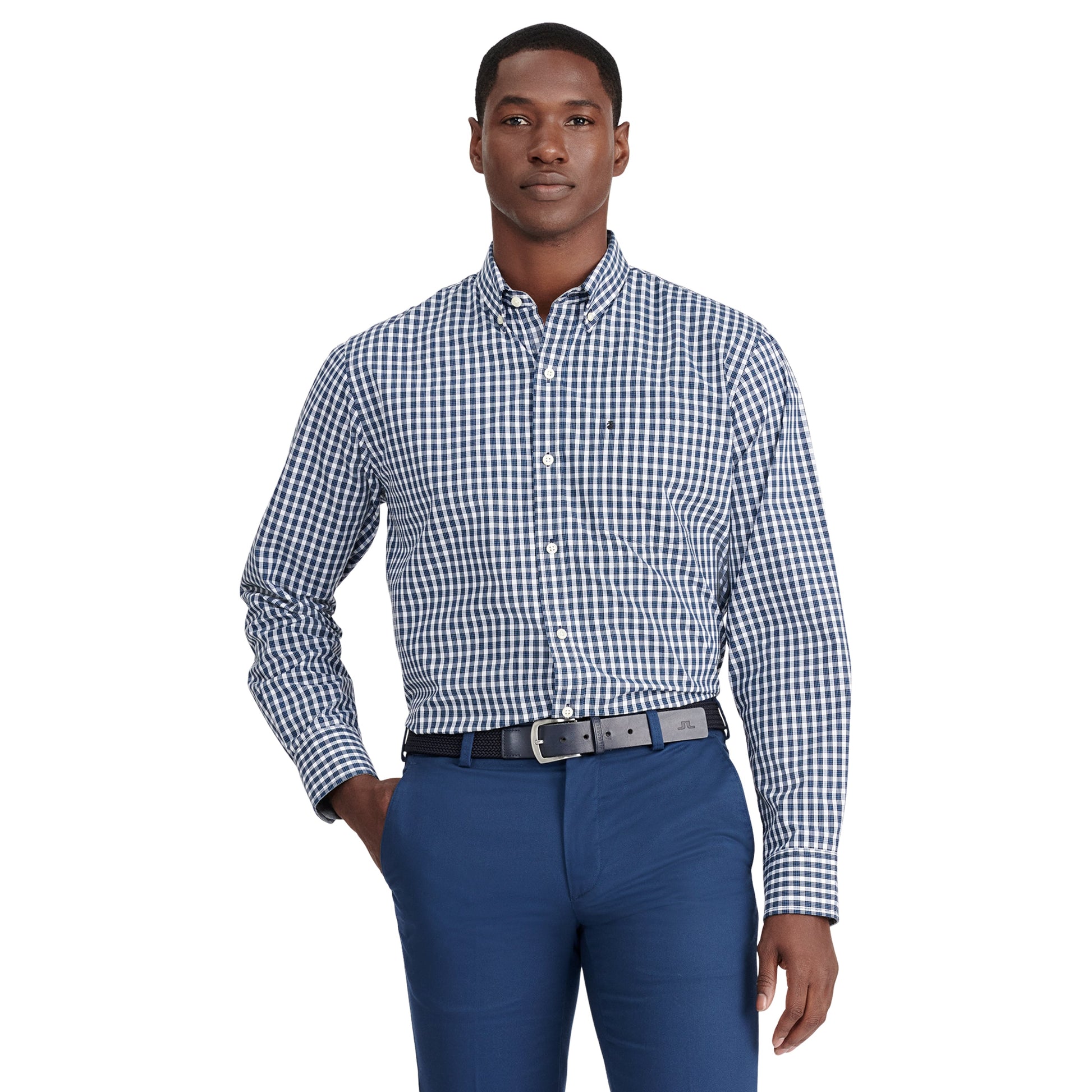 Izod Performance Comfort L/S Plaid Shirt - Black