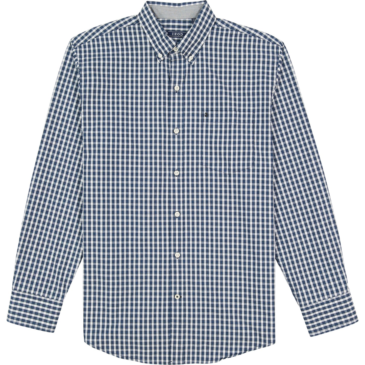 Izod Performance Comfort L/S Plaid Shirt - Black