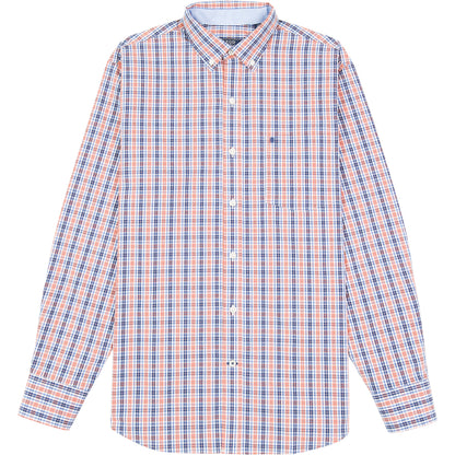 Izod Performance Comfort L/S Plaid Shirt - Orange Rust