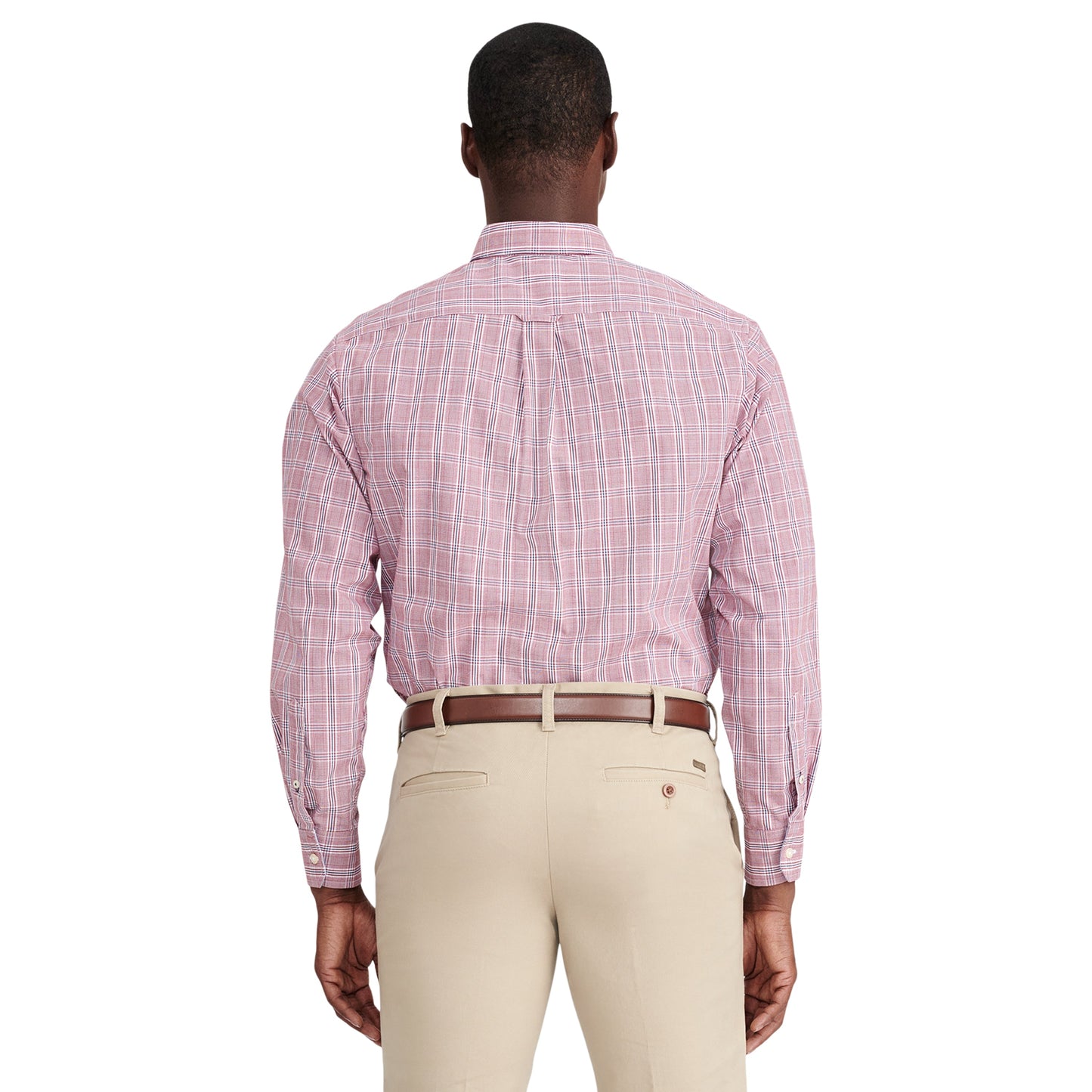 Izod Performance Comfort L/S Plaid Shirt - Biking Red