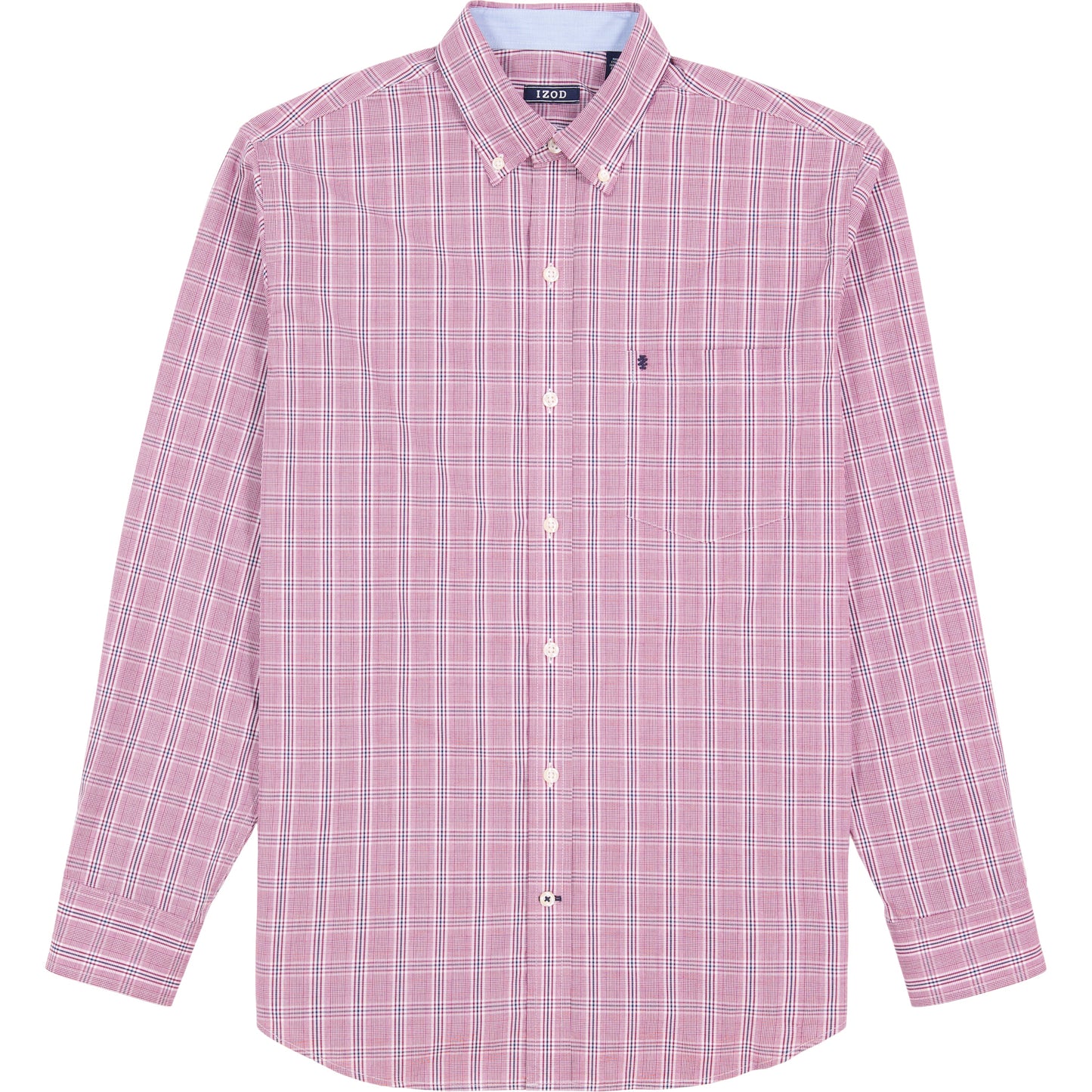 Izod Performance Comfort L/S Plaid Shirt - Biking Red