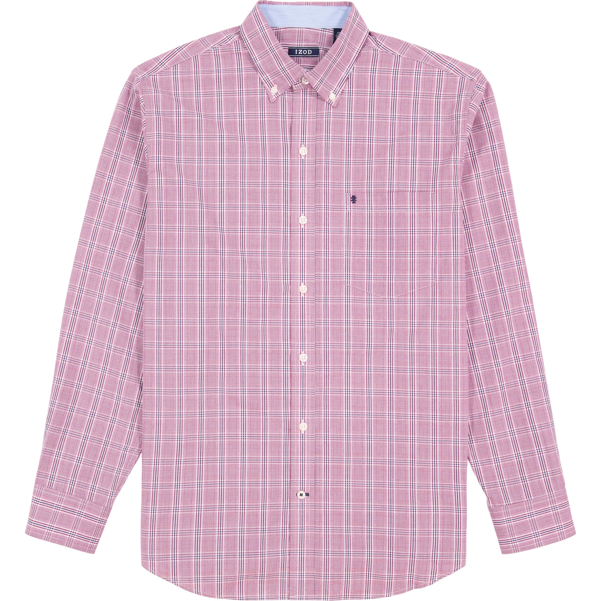 Izod Performance Comfort L/S Plaid Shirt - Biking Red