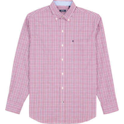 Izod Performance Comfort L/S Plaid Shirt - Biking Red