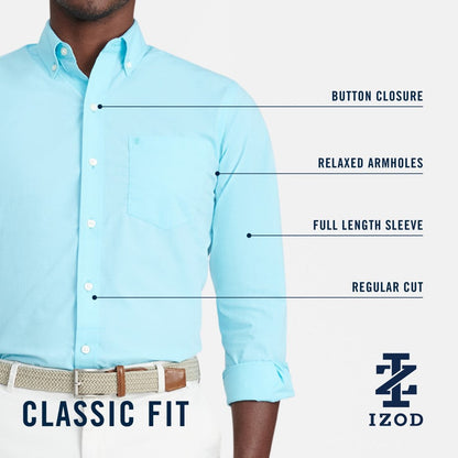 Izod Performance Comfort L/S Shirt - Estate Blue