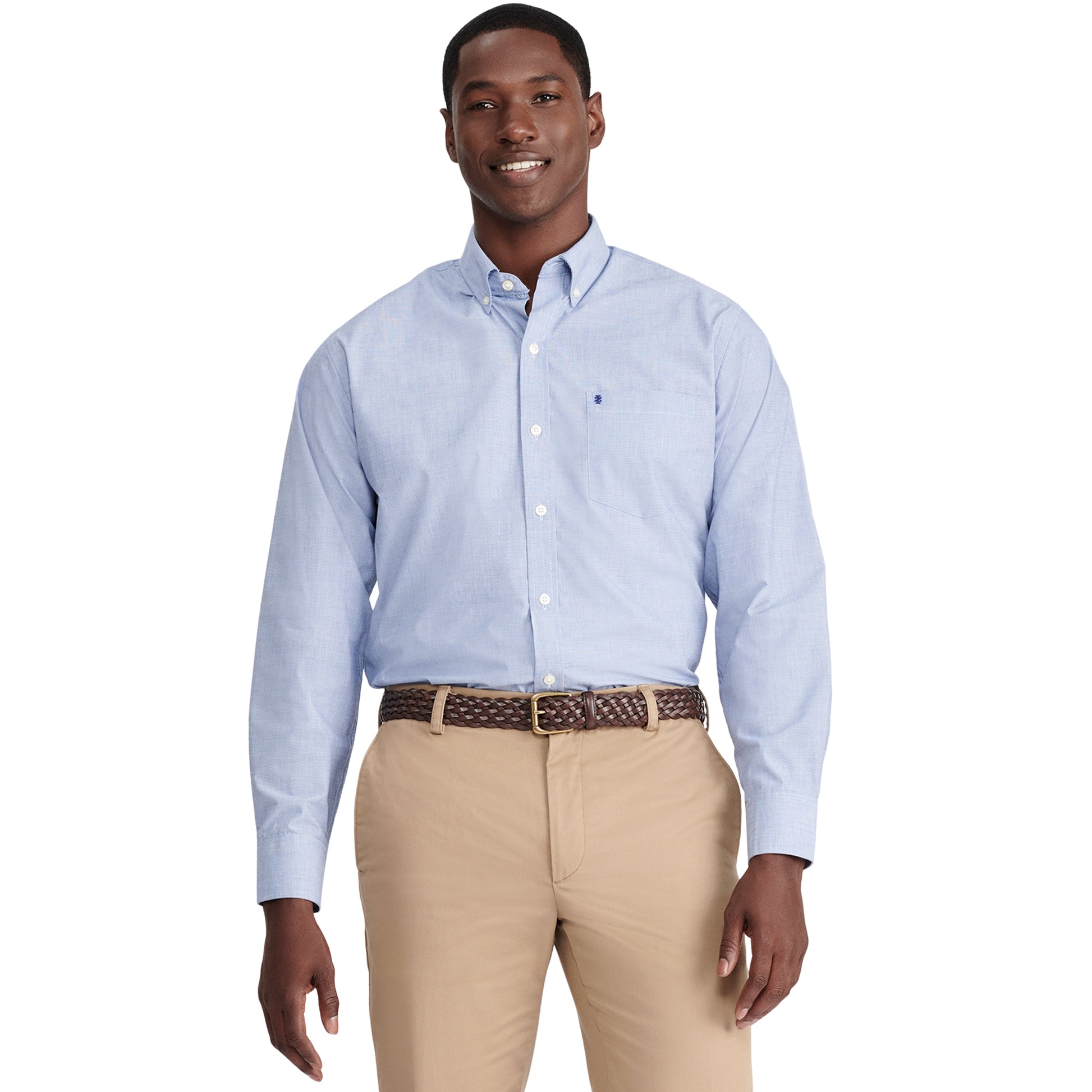 Izod Performance Comfort L/S Shirt - Mazarine Blue