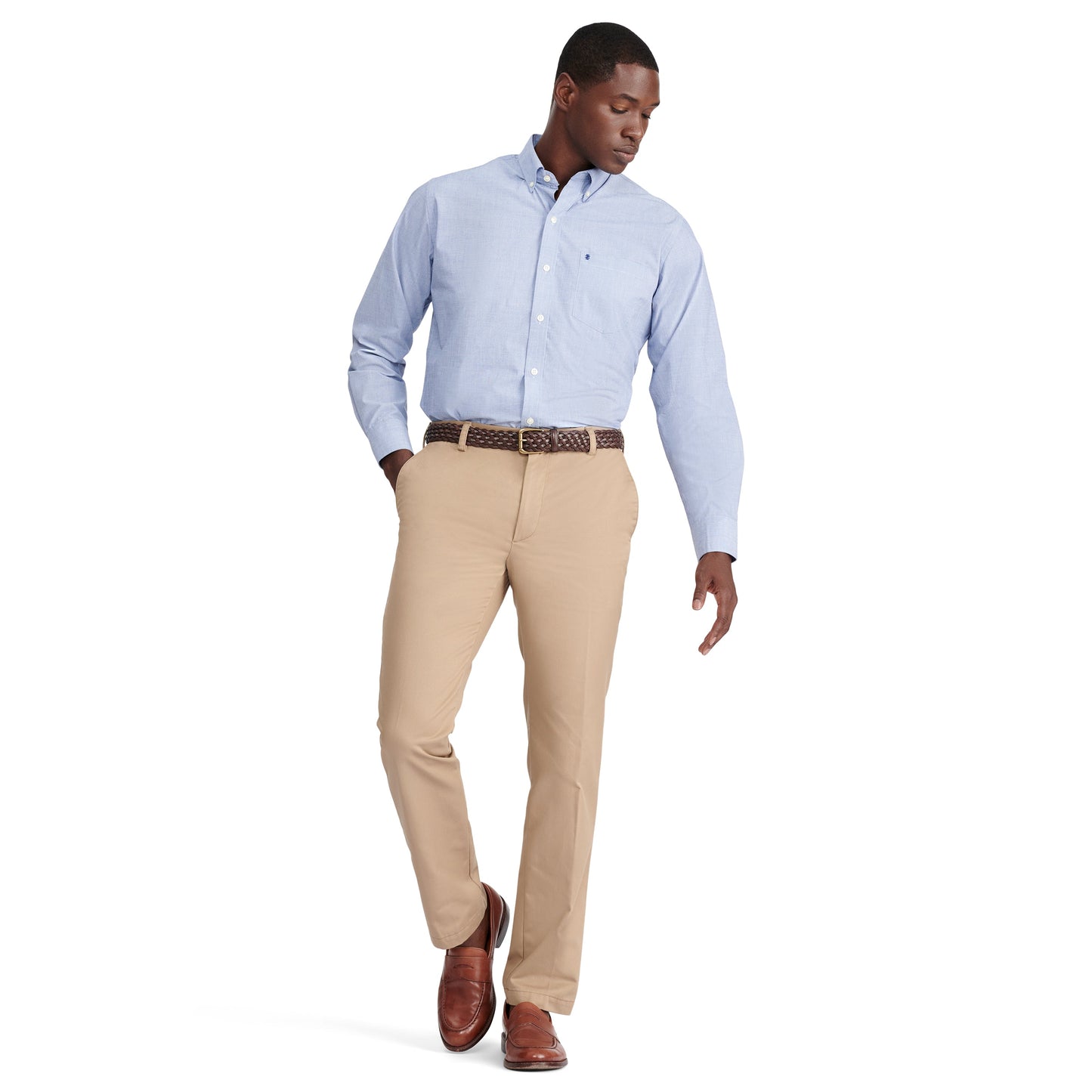Izod Performance Comfort L/S Shirt - Mazarine Blue