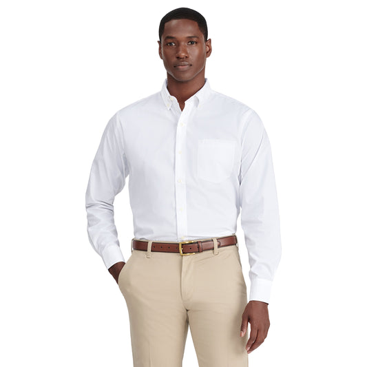 Izod Performance Comfort L/S Shirt - Bright White