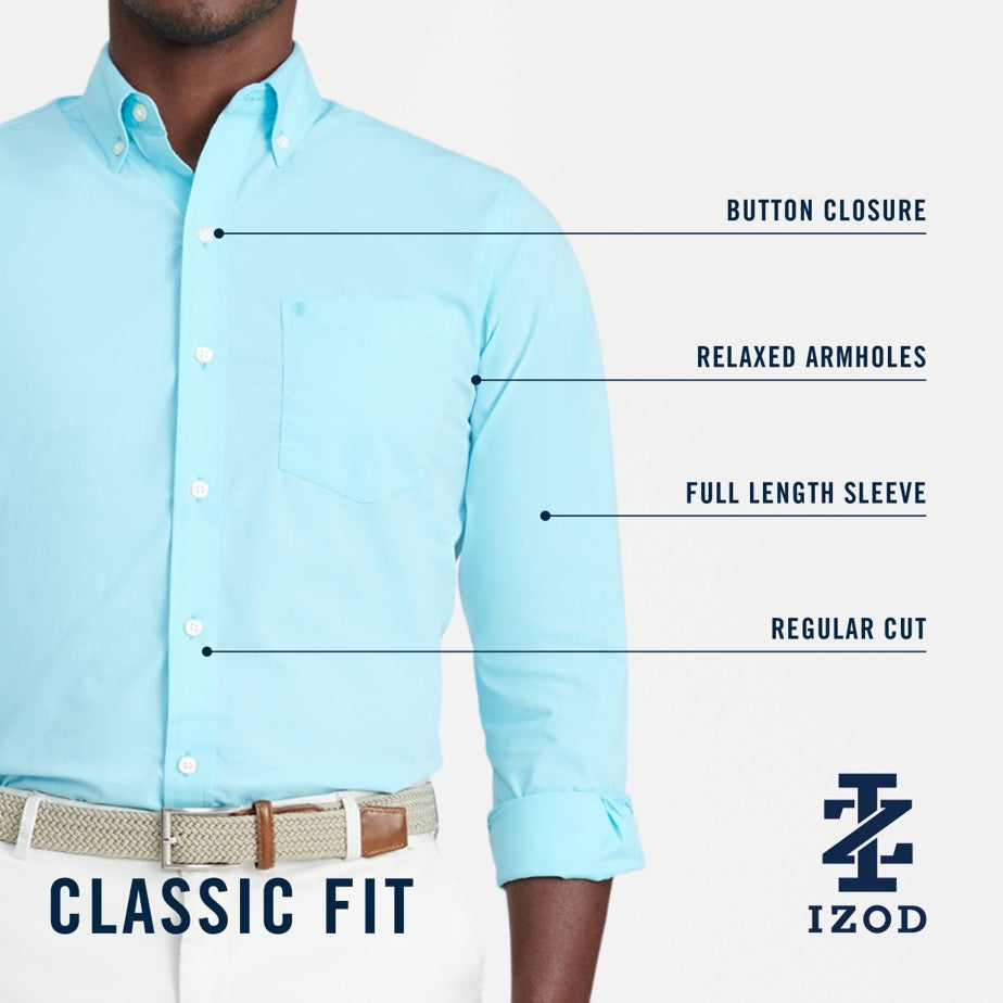 Izod Performance Comfort L/S Shirt - Bright White