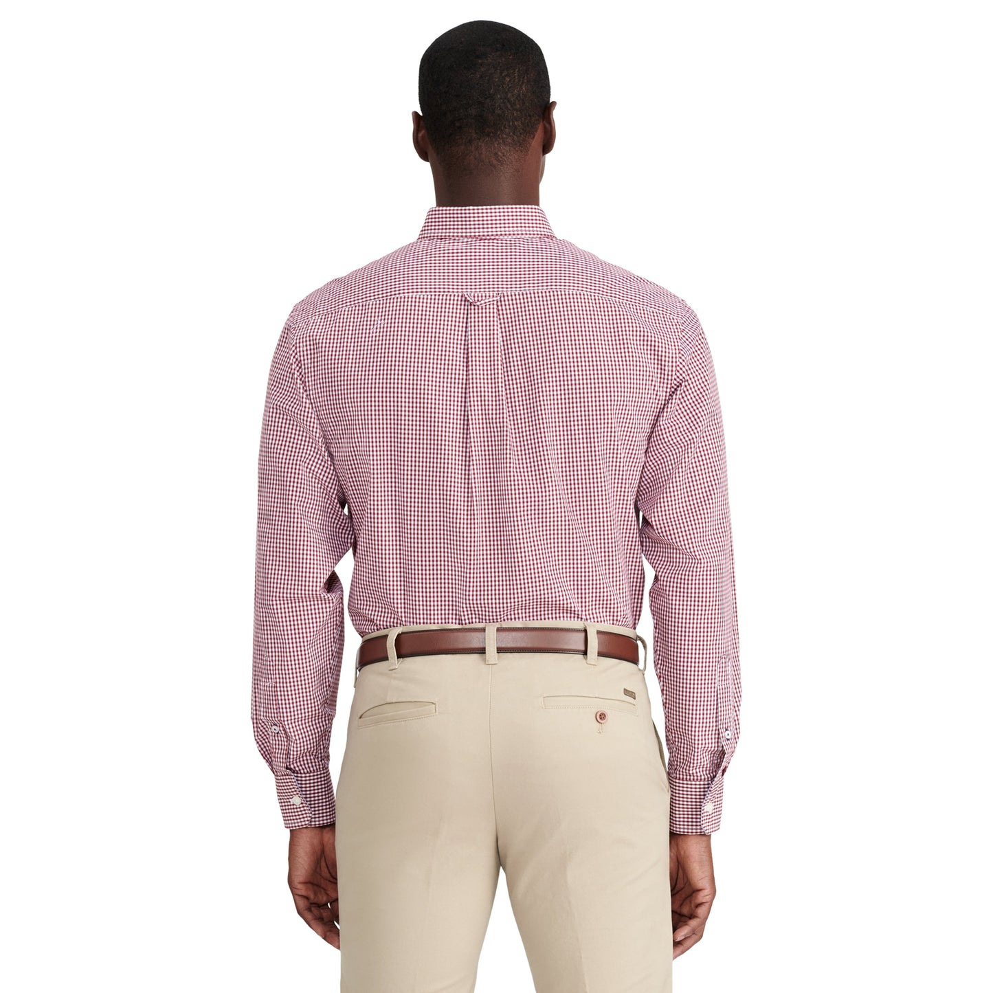 Izod Performance Comfort L/S Gingham Shirt - Biking Red