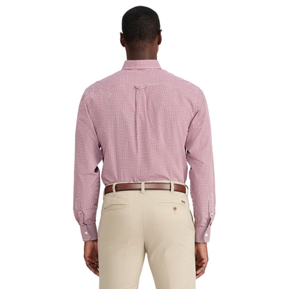 Izod Performance Comfort L/S Gingham Shirt - Biking Red