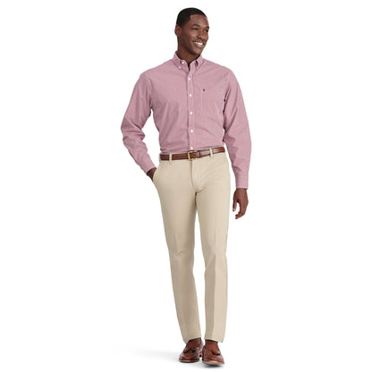 Izod Performance Comfort L/S Gingham Shirt - Biking Red