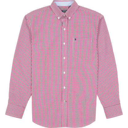 Izod Performance Comfort L/S Gingham Shirt - Biking Red