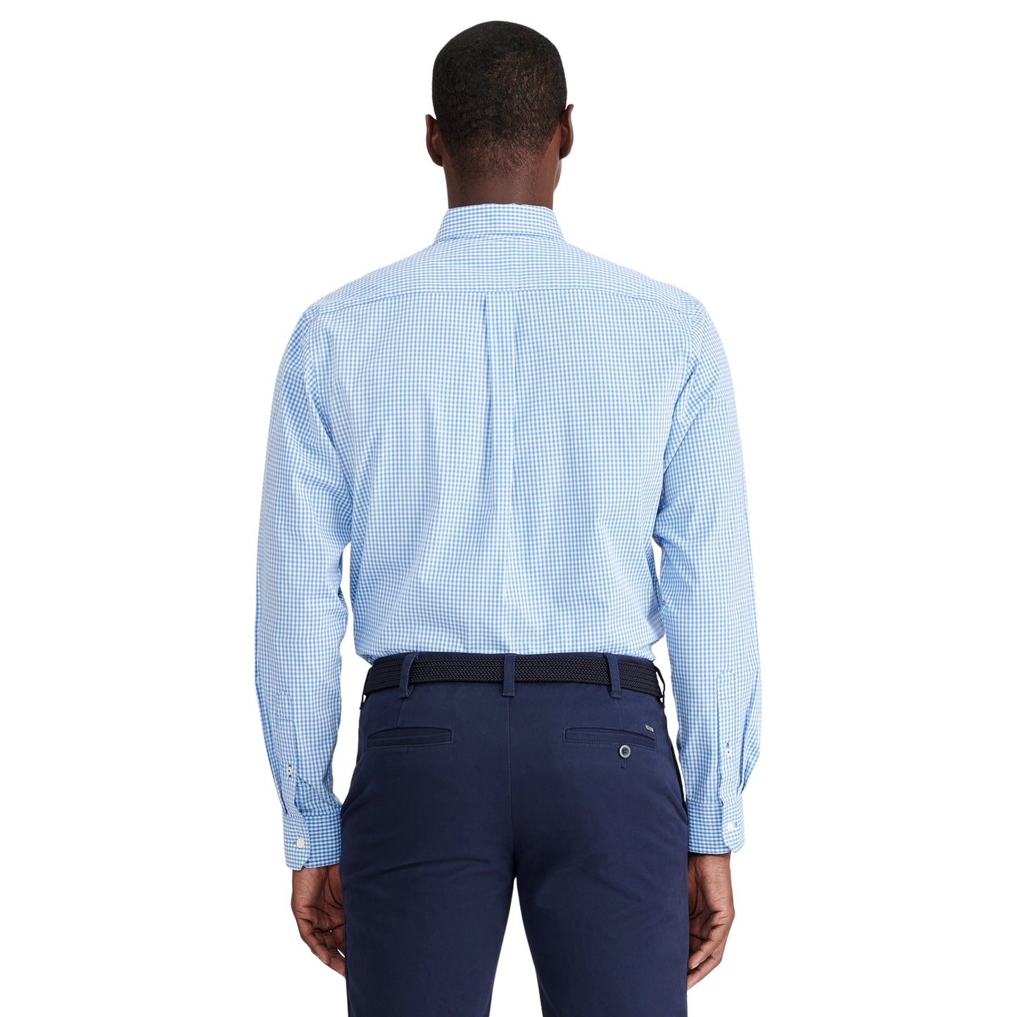 Izod Performance Comfort L/S Gingham Shirt - Blue Revival