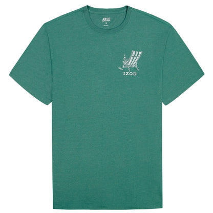 Izod BIG & TALL SALTWATER SHORT SLEEVE GRAPHIC TEE - SMOKE PINE
