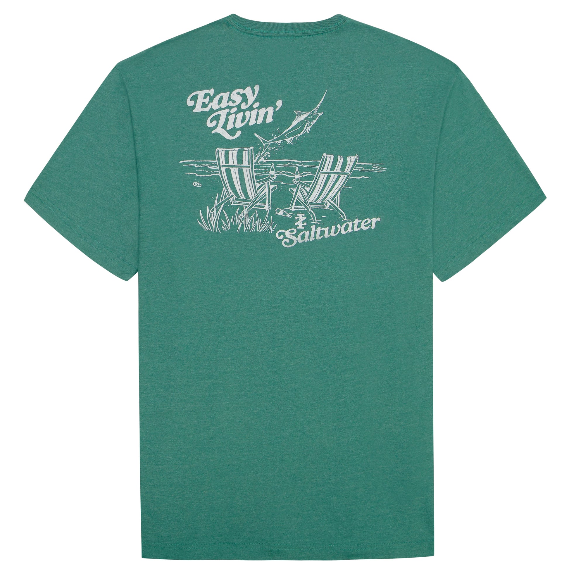 Izod BIG & TALL SALTWATER SHORT SLEEVE GRAPHIC TEE - SMOKE PINE