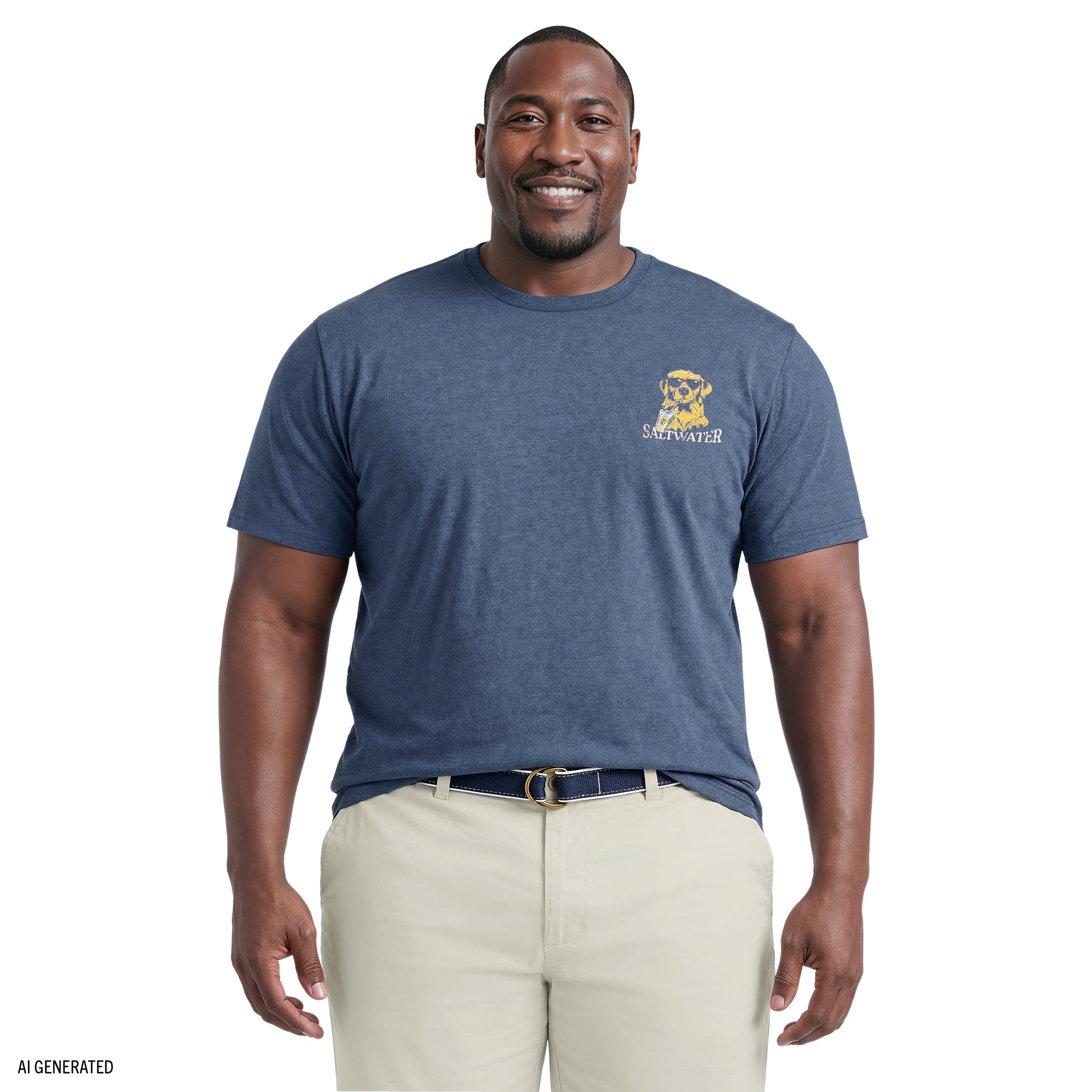 Izod BIG & TALL SALTWATER SHORT SLEEVE GRAPHIC TEE - SARGASSO SEA