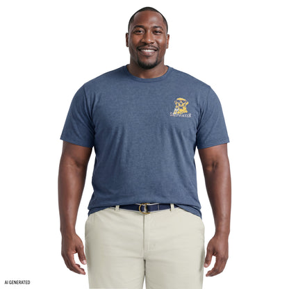 Izod BIG & TALL SALTWATER SHORT SLEEVE GRAPHIC TEE - SARGASSO SEA