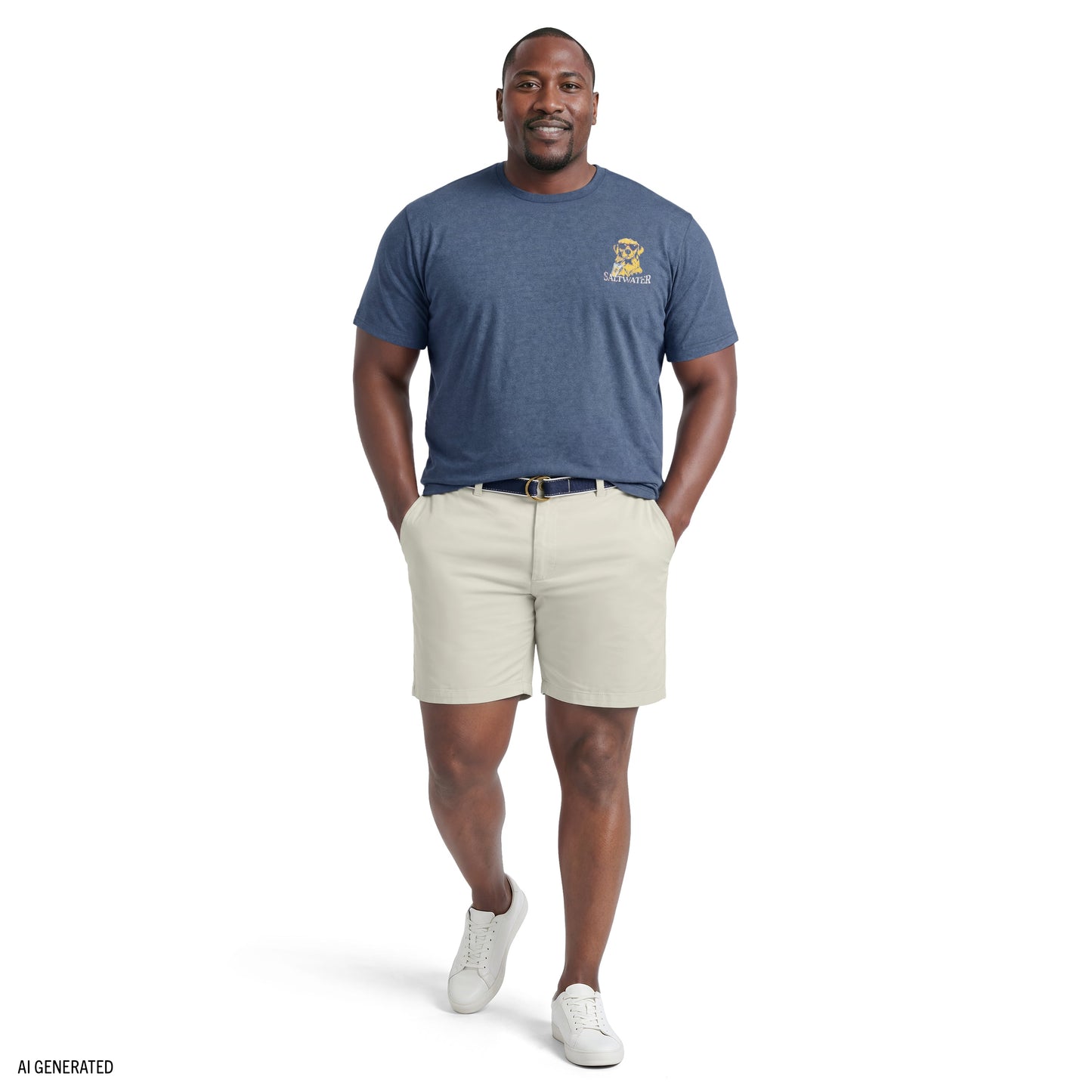 Izod BIG & TALL SALTWATER SHORT SLEEVE GRAPHIC TEE - SARGASSO SEA