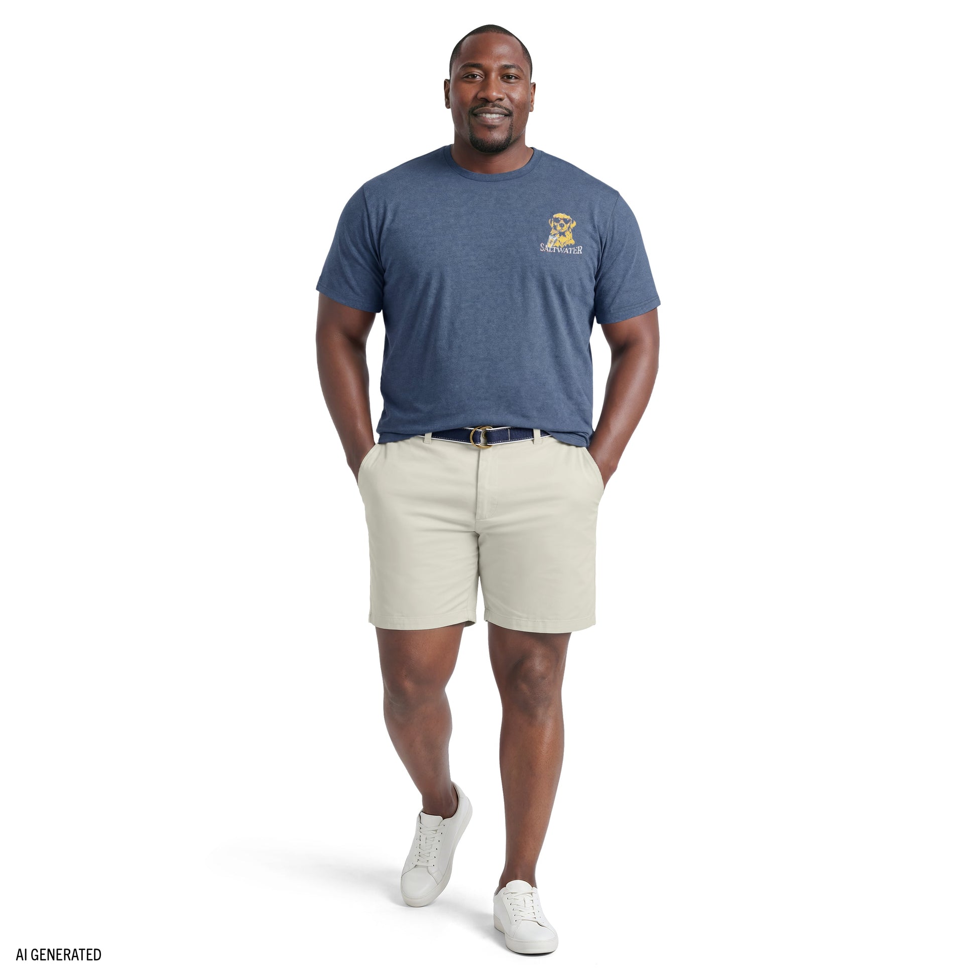 Izod BIG & TALL SALTWATER SHORT SLEEVE GRAPHIC TEE - SARGASSO SEA