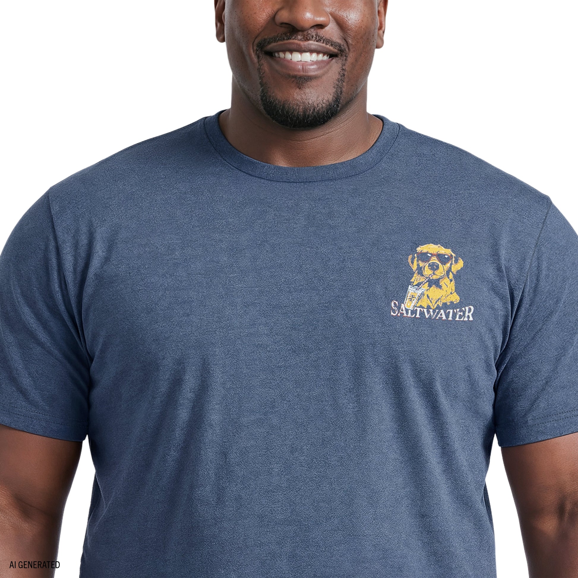 Izod BIG & TALL SALTWATER SHORT SLEEVE GRAPHIC TEE - SARGASSO SEA