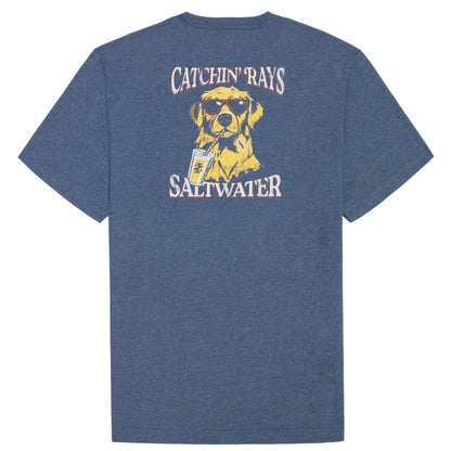 Izod BIG & TALL SALTWATER SHORT SLEEVE GRAPHIC TEE - SARGASSO SEA