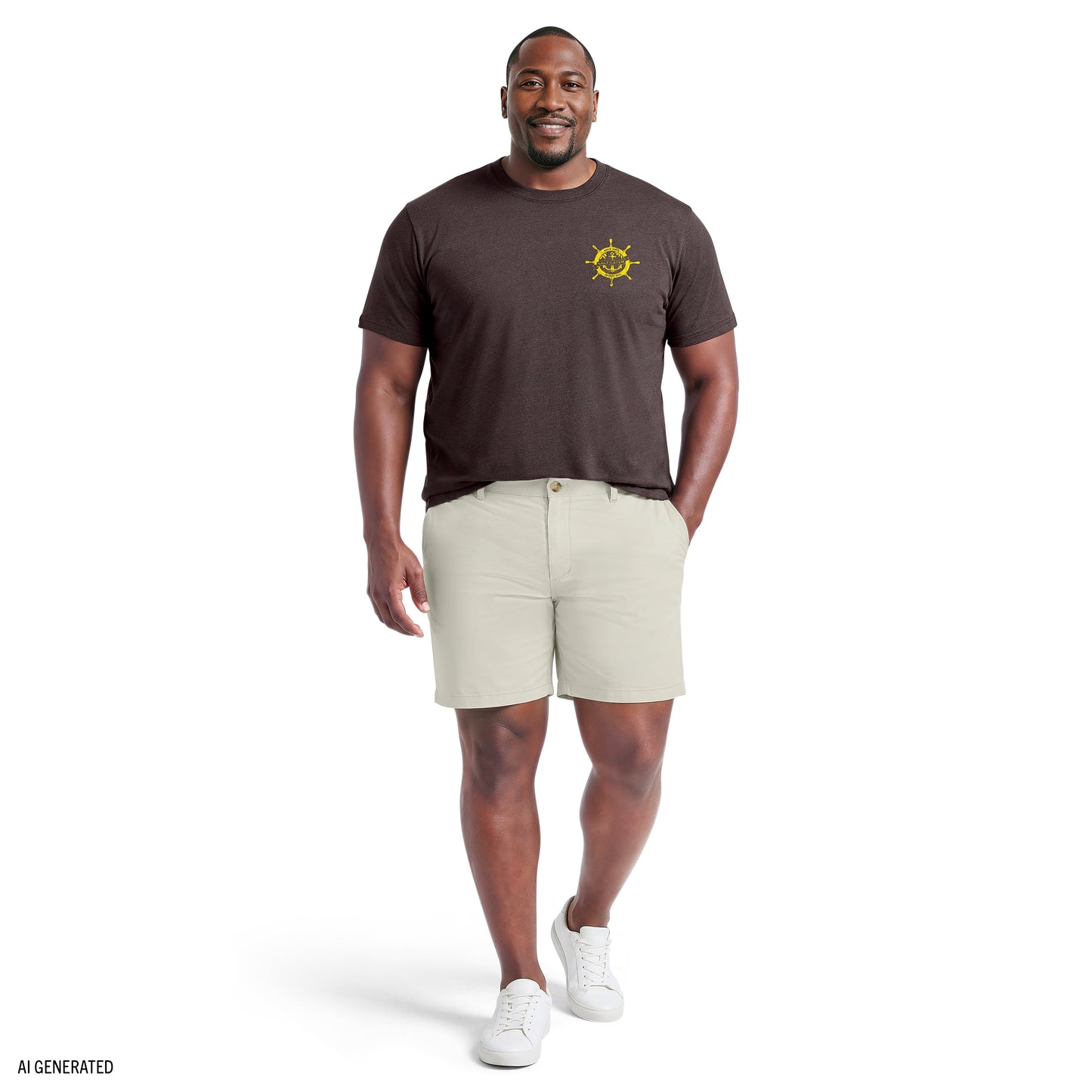 Izod BIG & TALL SALTWATER SHORT SLEEVE GRAPHIC TEE - BLACK COFFEE