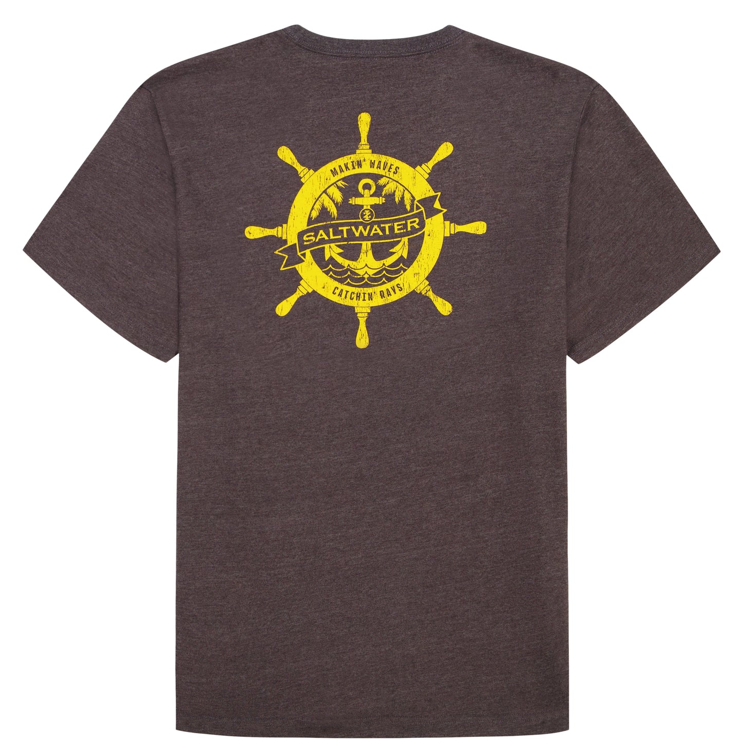 Izod BIG & TALL SALTWATER SHORT SLEEVE GRAPHIC TEE - BLACK COFFEE