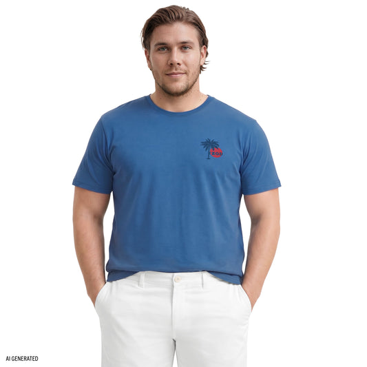 Izod BIG & TALL SALTWATER SHORT SLEEVE GRAPHIC TEE - REGATTA